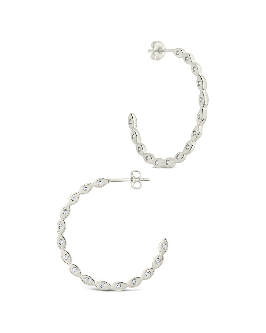 Sterling Forever Cz Ezell Hoops