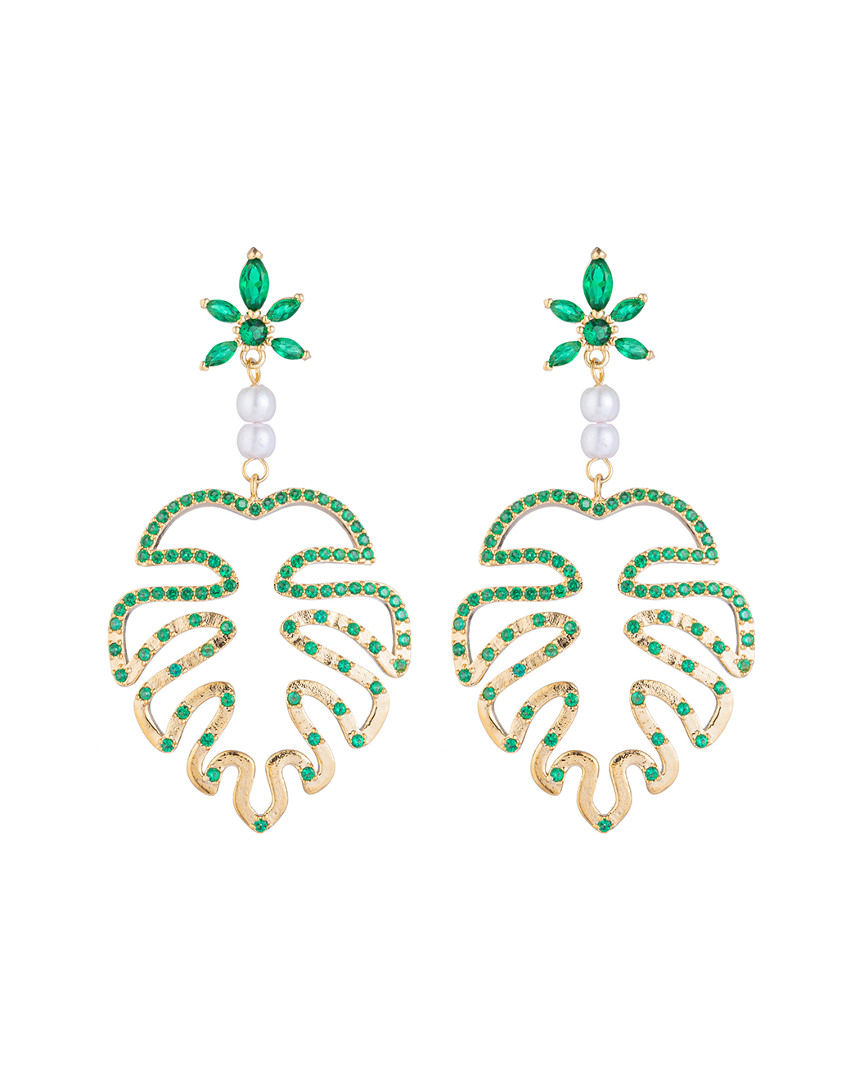 Eye Candy La Luxe Collection Palm Tree Cubic Zirconia Crystal Drop Earrings