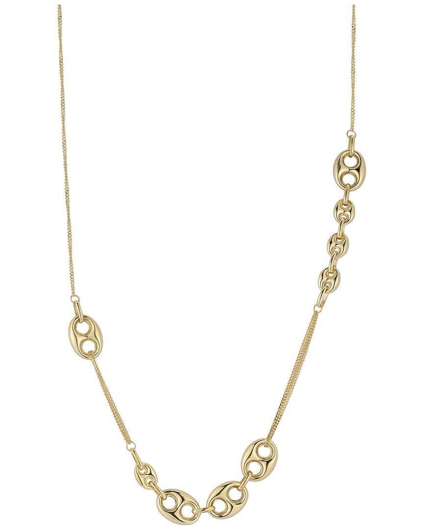 Italian Gold Mariner Puffed Link Necklace