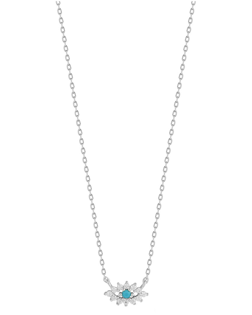 Sphera Milano Silver Cz Evil Eye Necklace