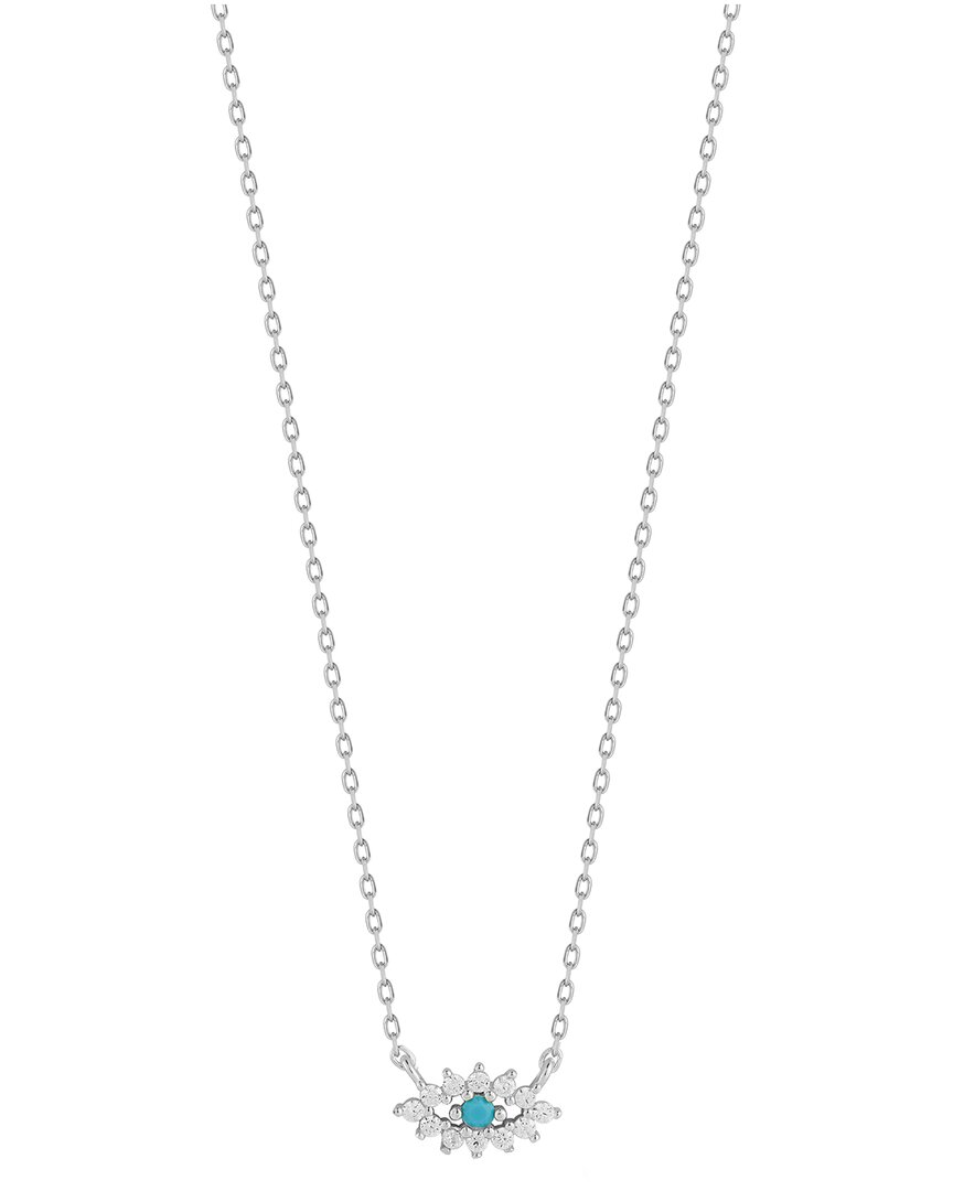 Sphera Milano Silver Cz Evil Eye Necklace