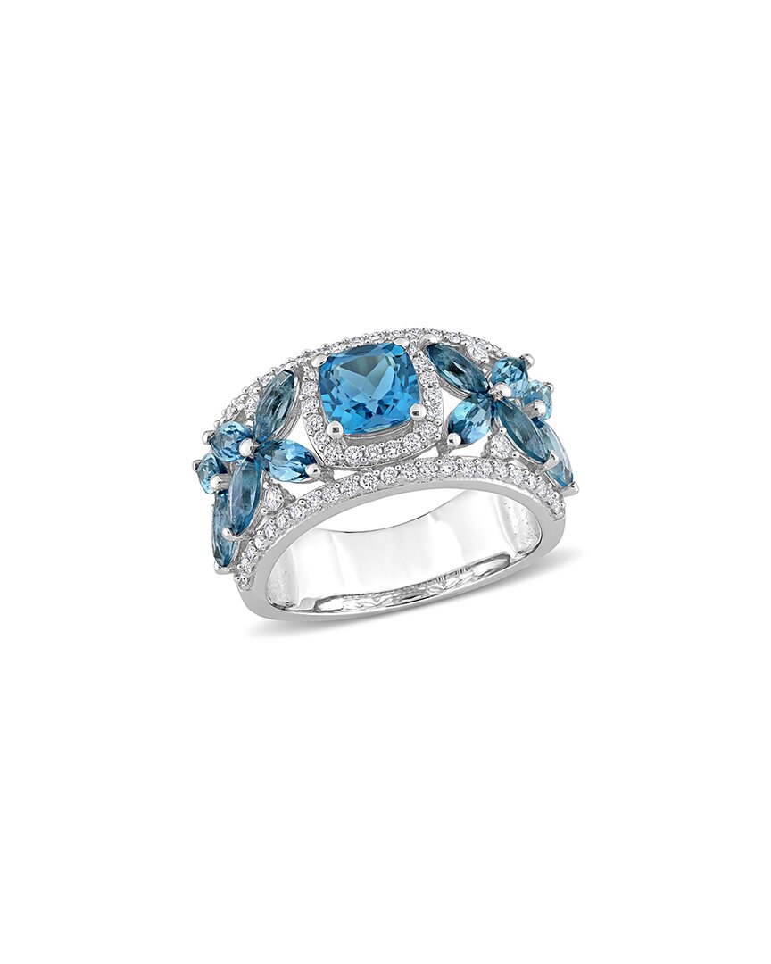 Rina Limor 14k 3.99 Ct. Tw. Diamond & Topaz Ring