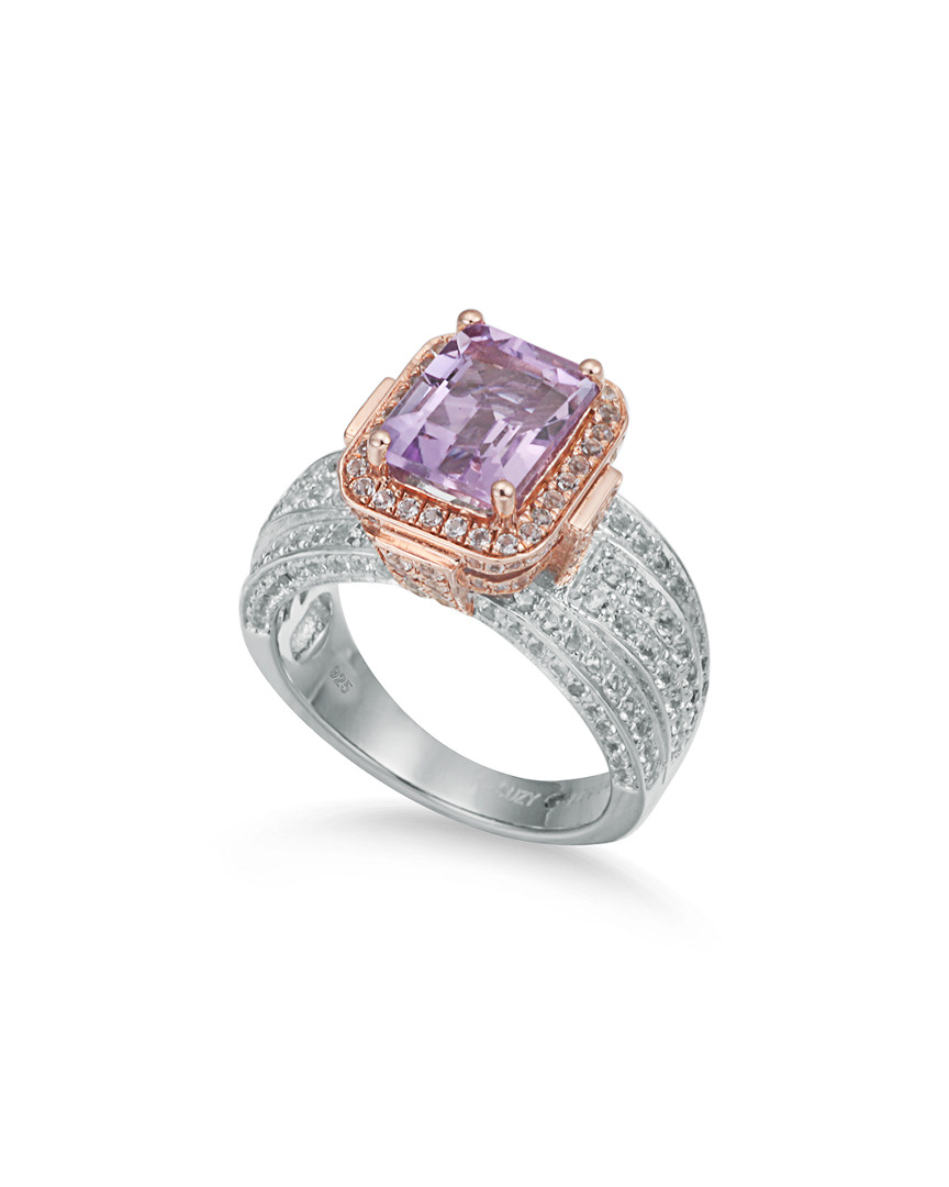 Suzy Levian Two-tone Silver 4.88 Ct. Tw. Gemstone Statement Ring