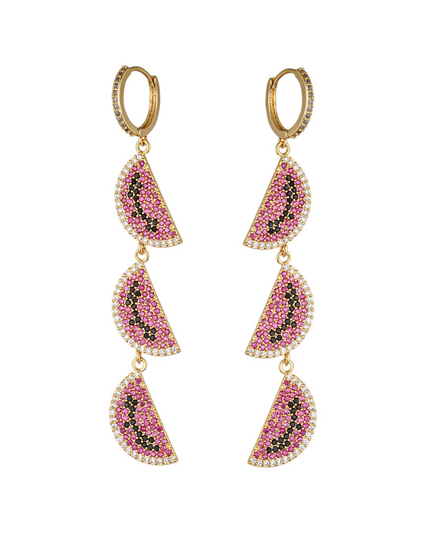 Eye Candy La The Luxe Collection Cz Sliced Watermelon Drop Earrings