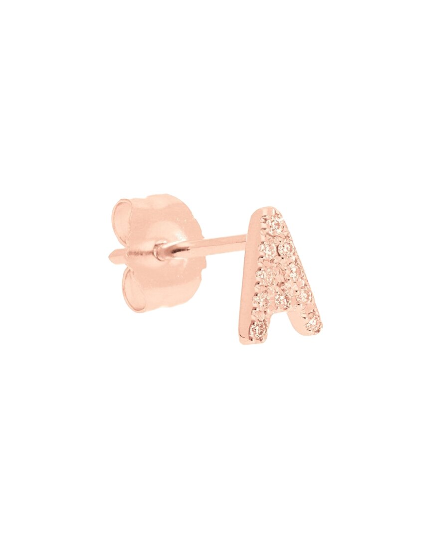 Shop Nephora 14k Rose Gold 0.04 Ct. Tw. Diamond Single Initial Earring (a-z)