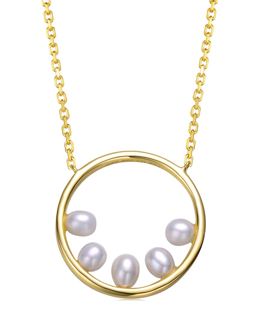 Genevive 14k Plated 4.5mm Pearl Necklace