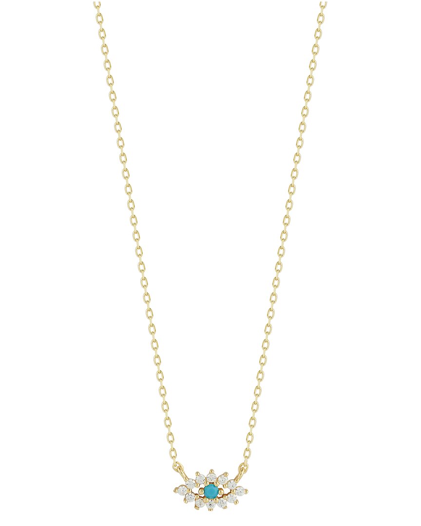 Sphera Milano 14k Over Silver Cz Evil Eye Necklace