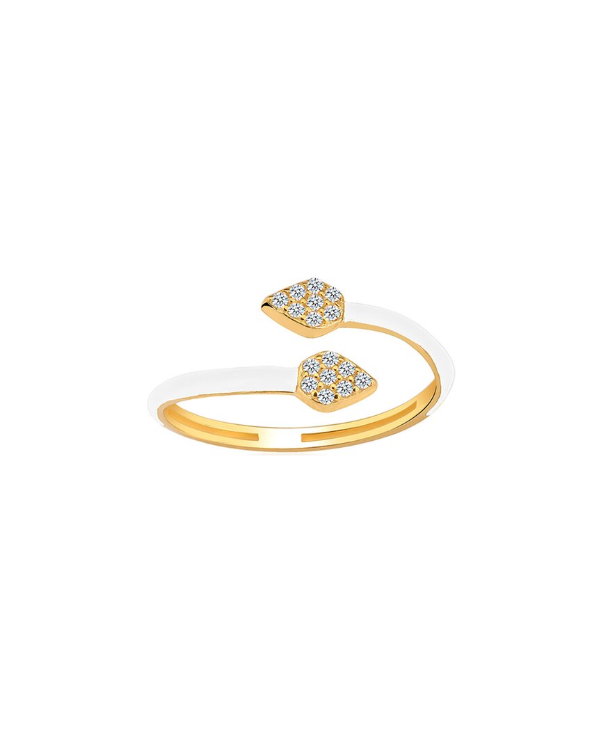 Gabi Rielle 14k Over Silver Cz Wrap Ring