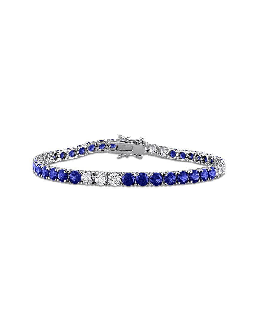 Rina Limor 13 2/5ct Tgw Created White And Blue Sapphire Brace In Blue