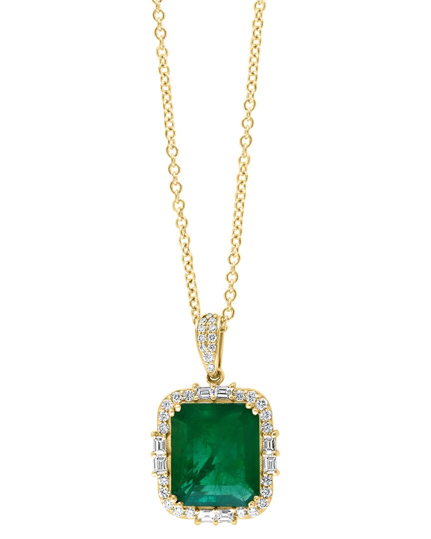 Effy Fine Jewelry 14k 13.00 Ct. Tw. Diamond & Emerald Necklace