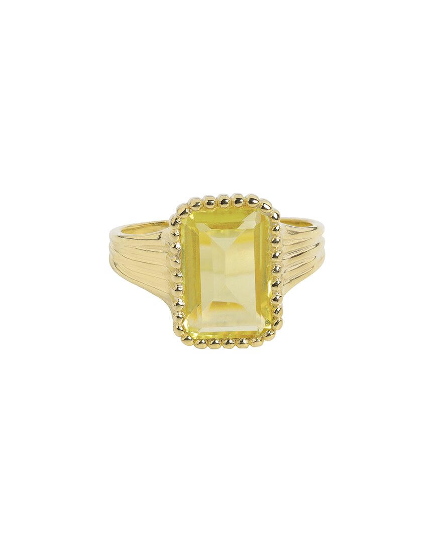 Tiramisu 14k Over Silver 3.88 Ct. Tw. Green Gold Quartz Ring