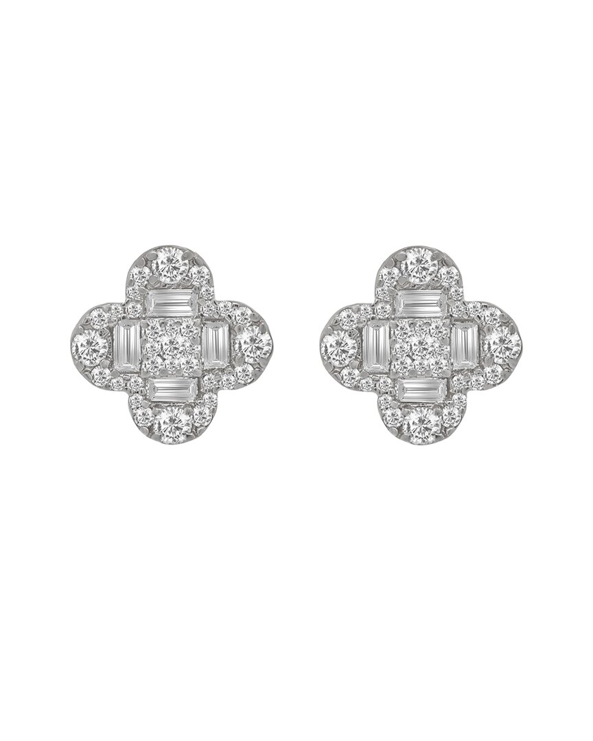 Diana M. Fine Jewelry 14K 1.30 ct. tw. Diamond Flower Earrings