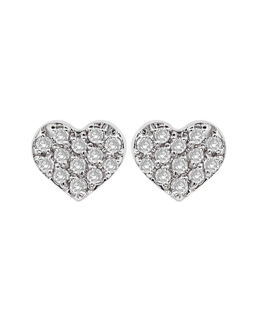 Shop Diana M. Fine Jewelry 14k 0.07 Ct. Tw. Diamond Earrings In Gold