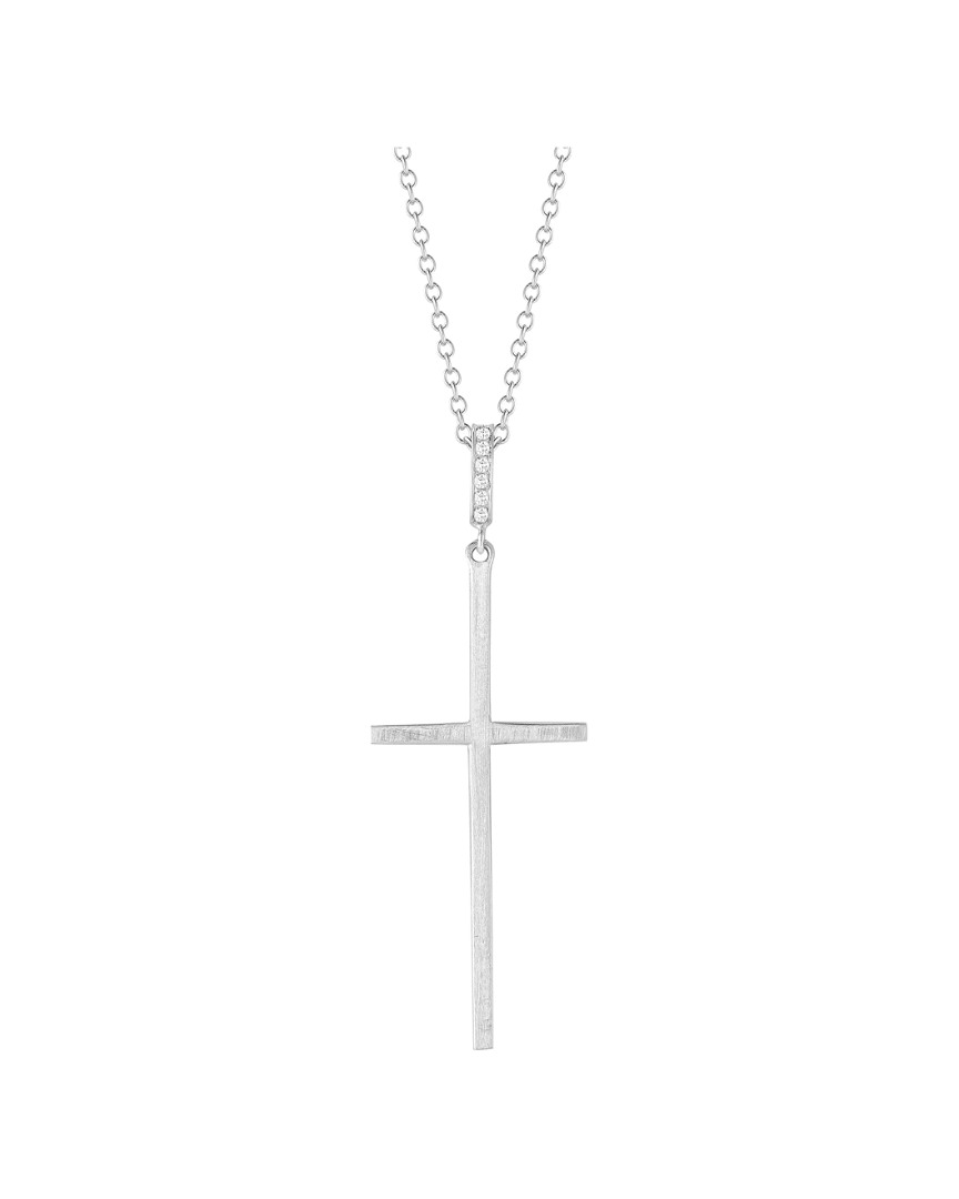 I. Reiss 14k 0.05 Ct. Tw. Diamond Cross Necklace