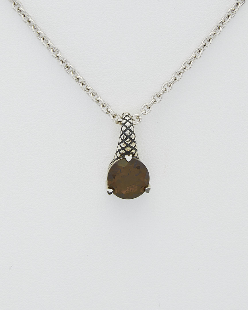 Andrea Candela Mini Alhambra 18k & Silver Quartz Necklace In Metallic