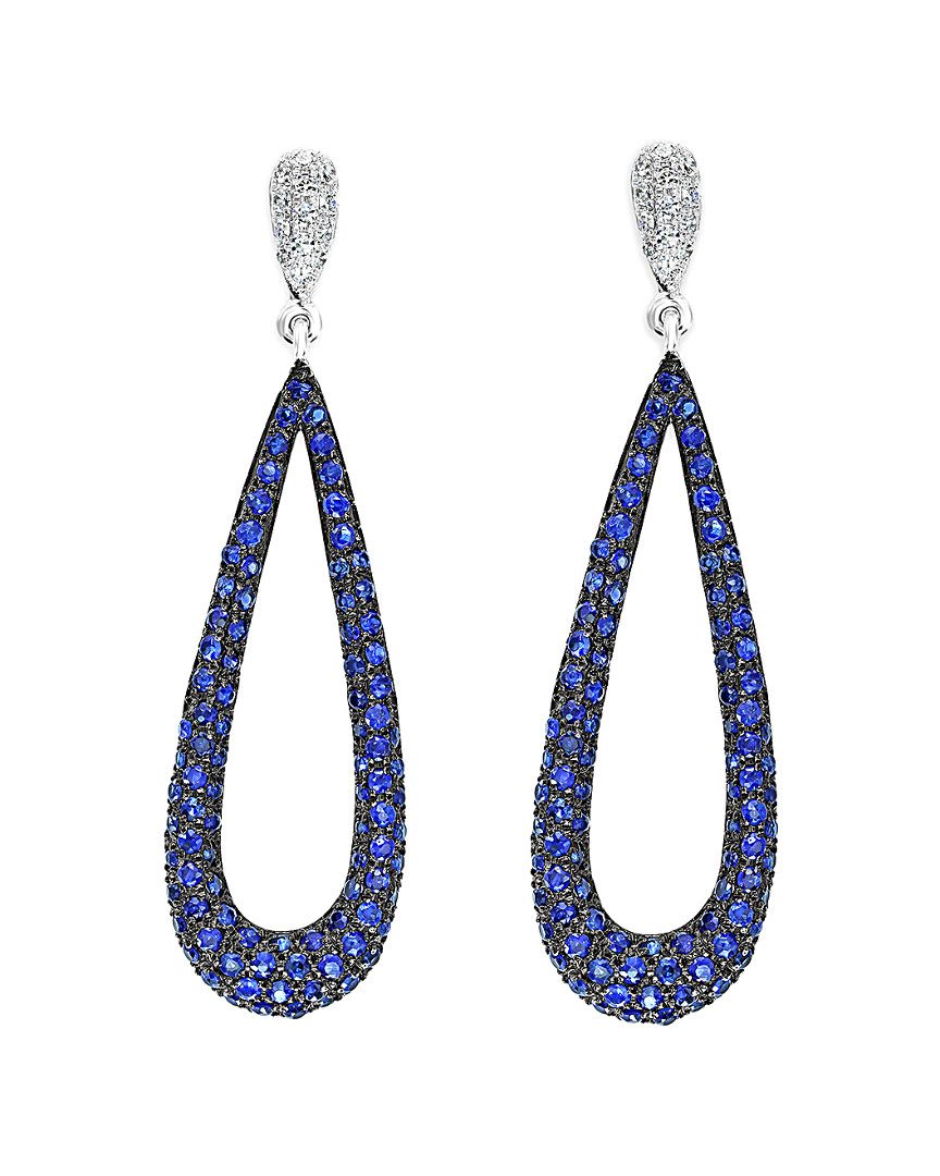 Effy Fine Jewelry 14k 1.55 Ct. Tw. Diamond & Sapphire Drop Earrings In Purple