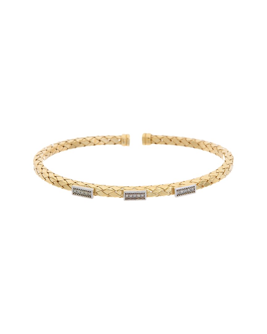 Meshmerise 18k Over Silver 0.08 Ct. Tw. Diamond Bangle Bracelet