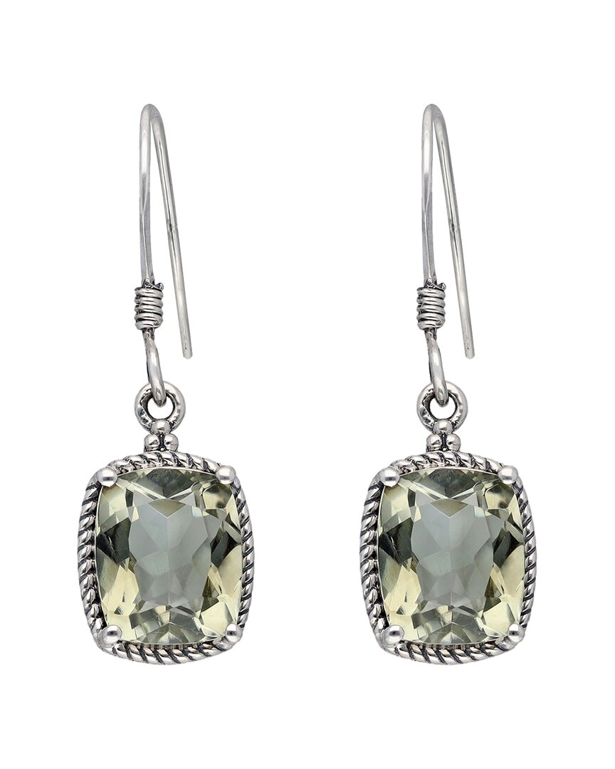 Tiramisu Silver 5.64 Ct. Tw. Green Amethyst Earrings