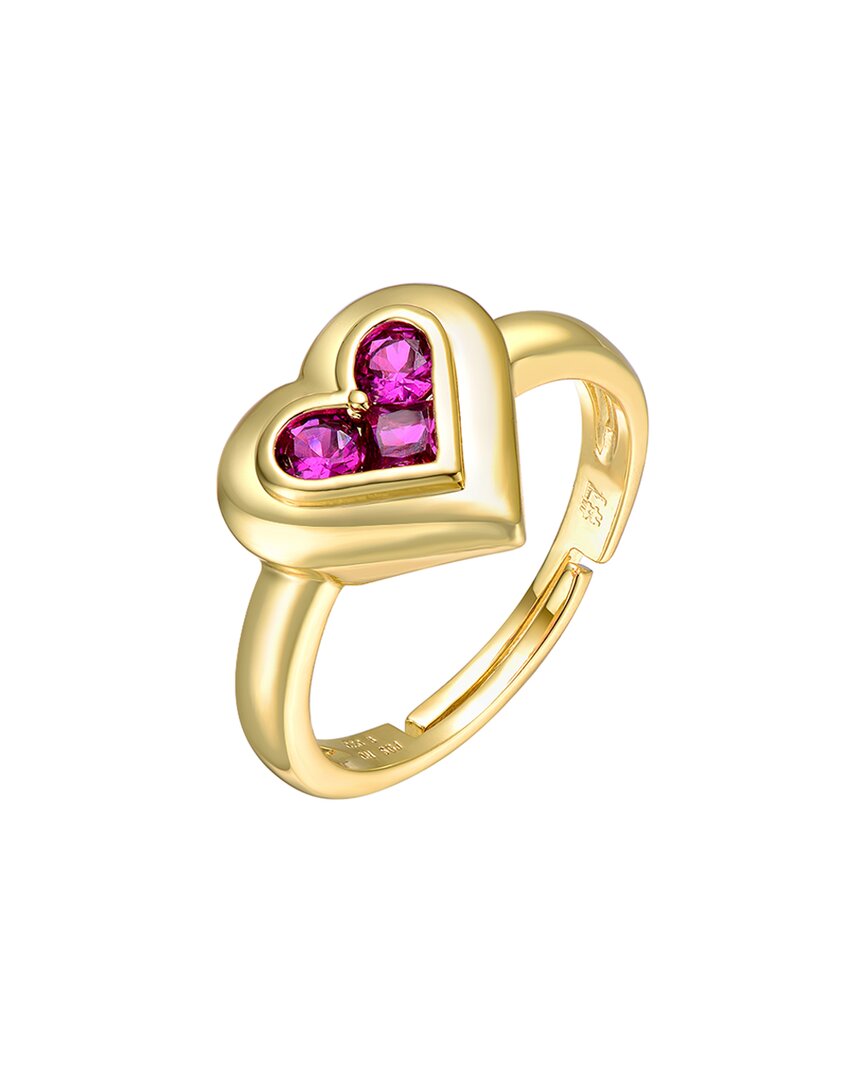 Rachel Glauber 14k Plated Cz Heart Ring