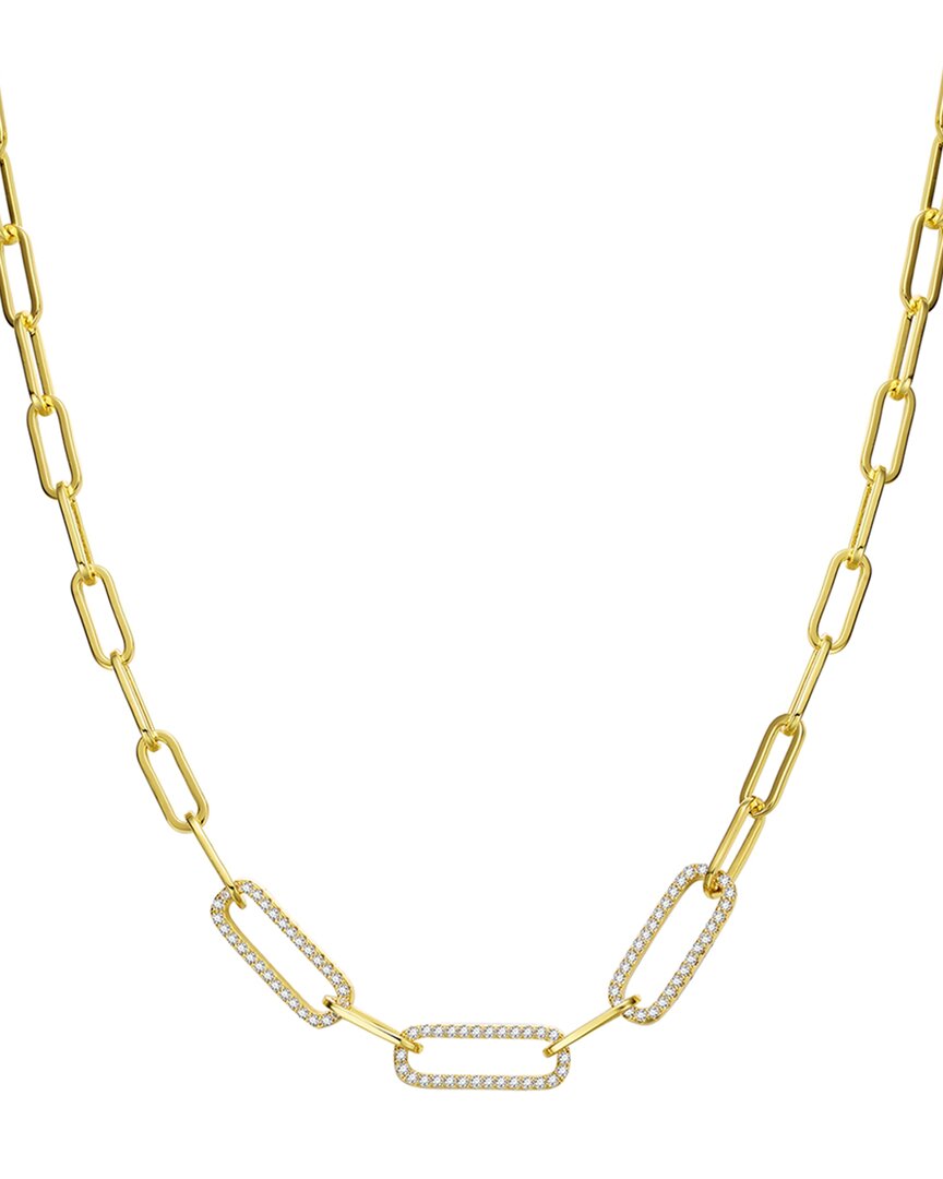 Rachel Glauber 14k Plated Cz Link Necklace