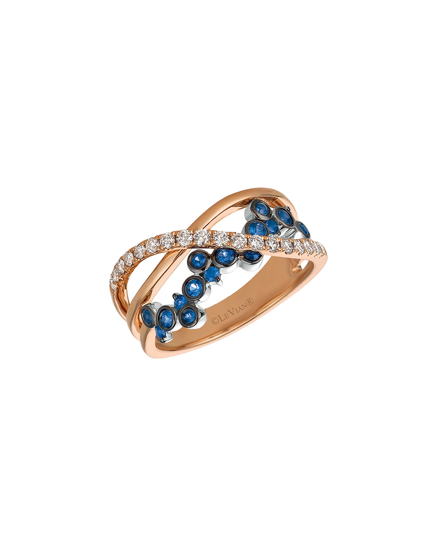 Le Vian Royal Blues 14k Two-tone 0.63 Ct. Tw. Diamond & Sapphire Ring