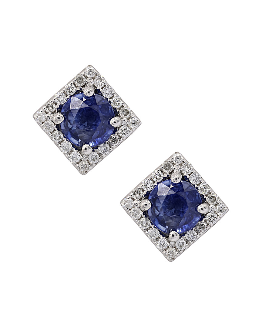 Diana M. Fine Jewelry 14K 1.18 ct. tw. Diamond & Sapphire Earrings