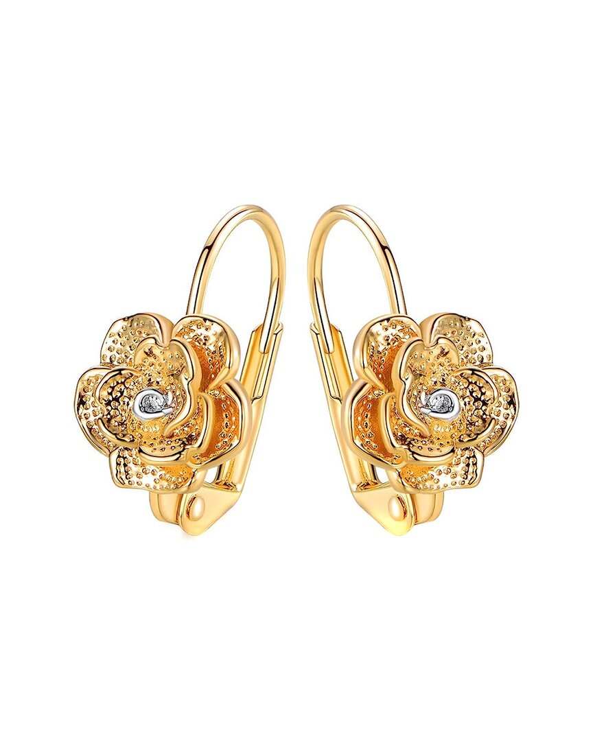 Liv Oliver 18k Cz Abstract Rose Drop Earrings