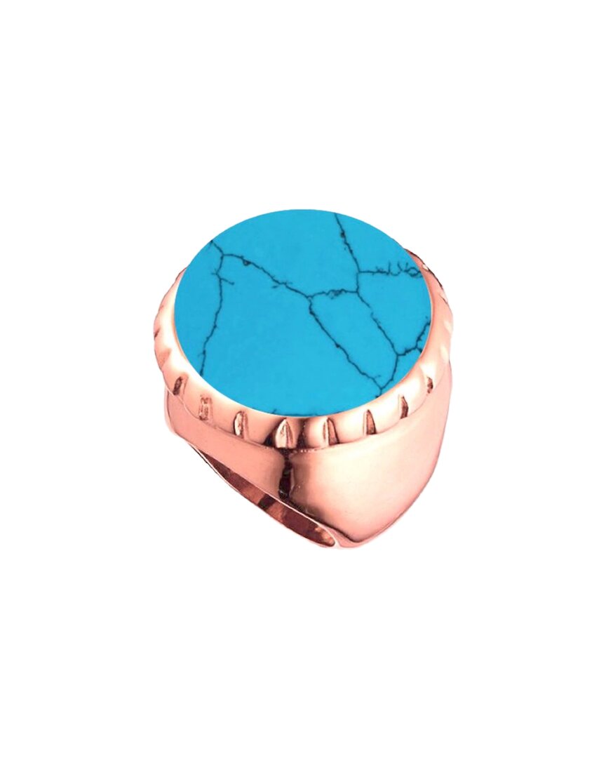 Liv Oliver 18k Rose Gold 12.75 Ct. Tw. Turquoise Statement Ring