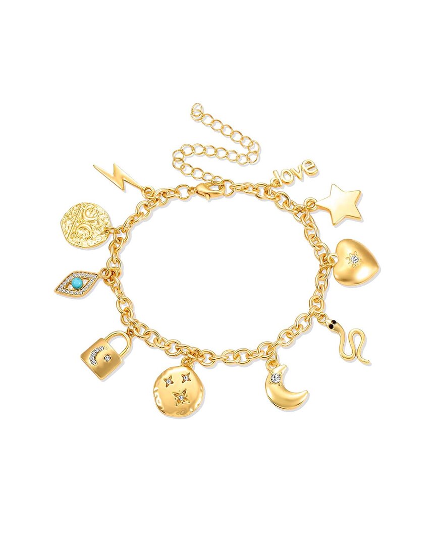 Liv Oliver 18k Multi Charm Bracelet In Gold