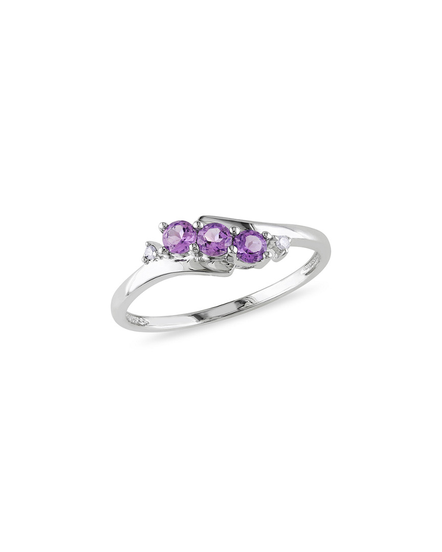 Rina Limor 10k 0.41 Ct. Tw. Diamond & Amethyst Ring