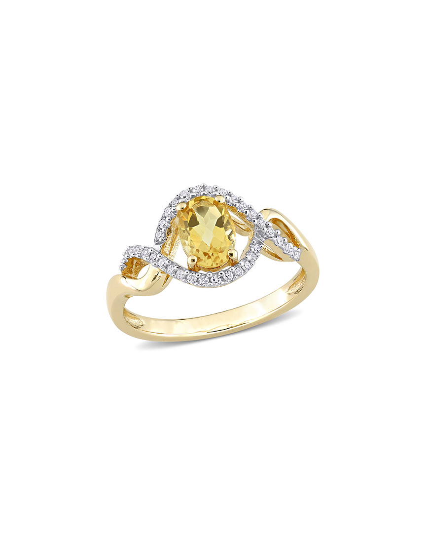 Rina Limor 10k 0.87 Ct. Tw. Diamond & Citrine Ring