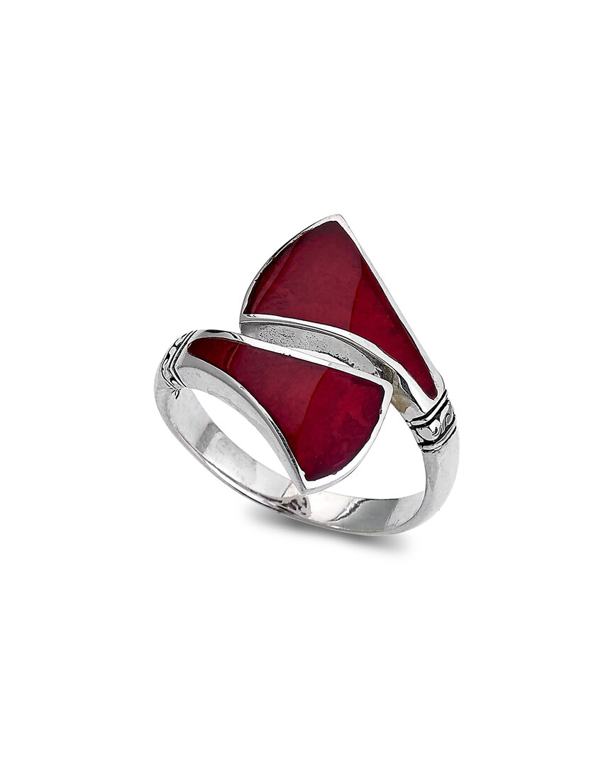Samuel B. Silver Coral Bypass Ring In Silver