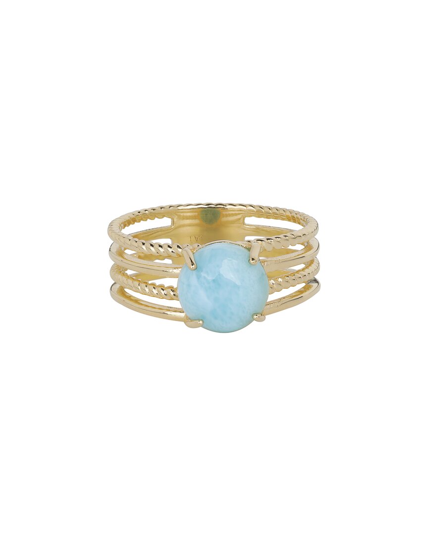 Tiramisu Silver 2.10 Ct. Tw. Larimar Ring