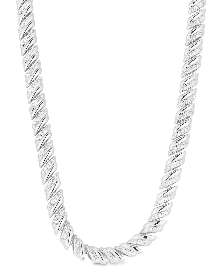 Sphera Milano Cz Necklace In Silver