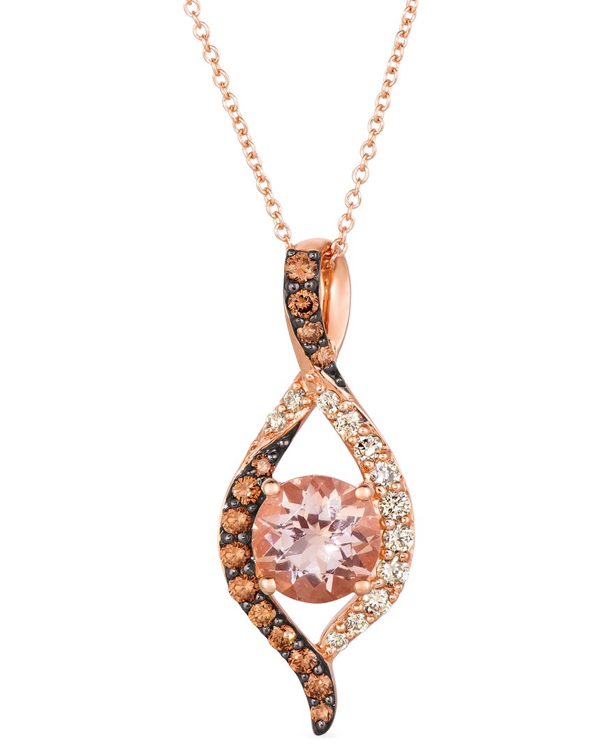 Le Vian 14k Rose Gold 2.02 Ct. Tw. Diamond & Morganite Pendant Necklace
