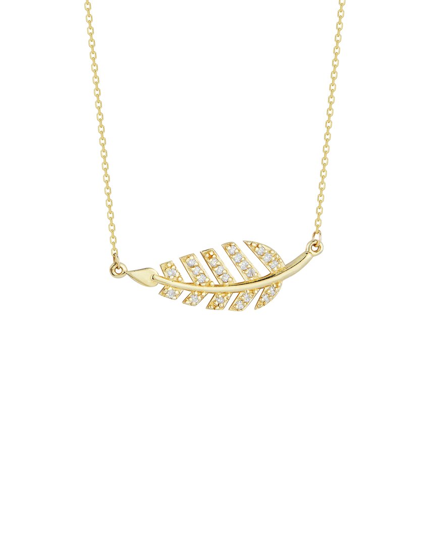 Shop Ember Fine Jewelry 14k 0.13 Ct. Tw. Diamond Leaf Necklace