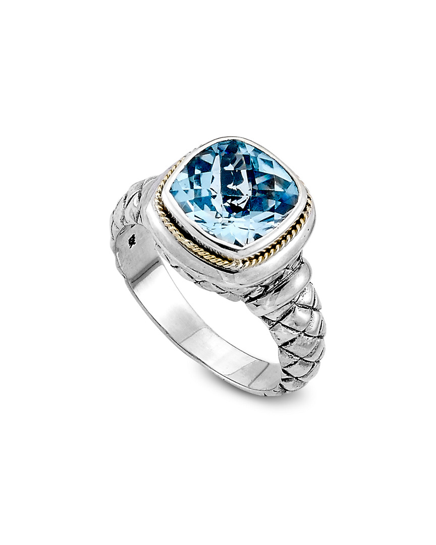 Image of Samuel B. Jewelry K & Sterling Silver . ct. tw. Blue Topaz Ring