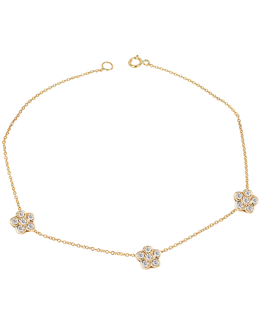 Ariana Rabbani 14k 0.11 Ct. Tw. Diamond Flower Bracelet