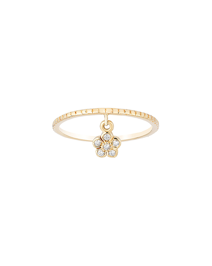 Shop Ariana Rabbani 14k 0.035 Ct. Tw. Diamond Hanging Flower Ring