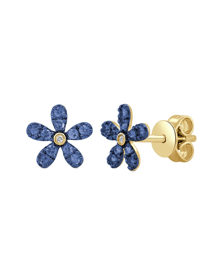 Sabrina Designs 14k 0.32 Ct. Tw. Diamond & Sapphire Flower Studs