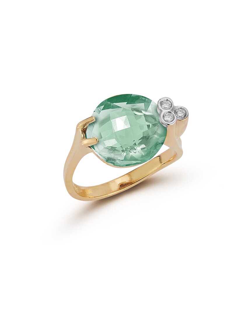 I. Reiss 14k 6.31 Ct. Tw. Diamond & Green Amethyst Ring