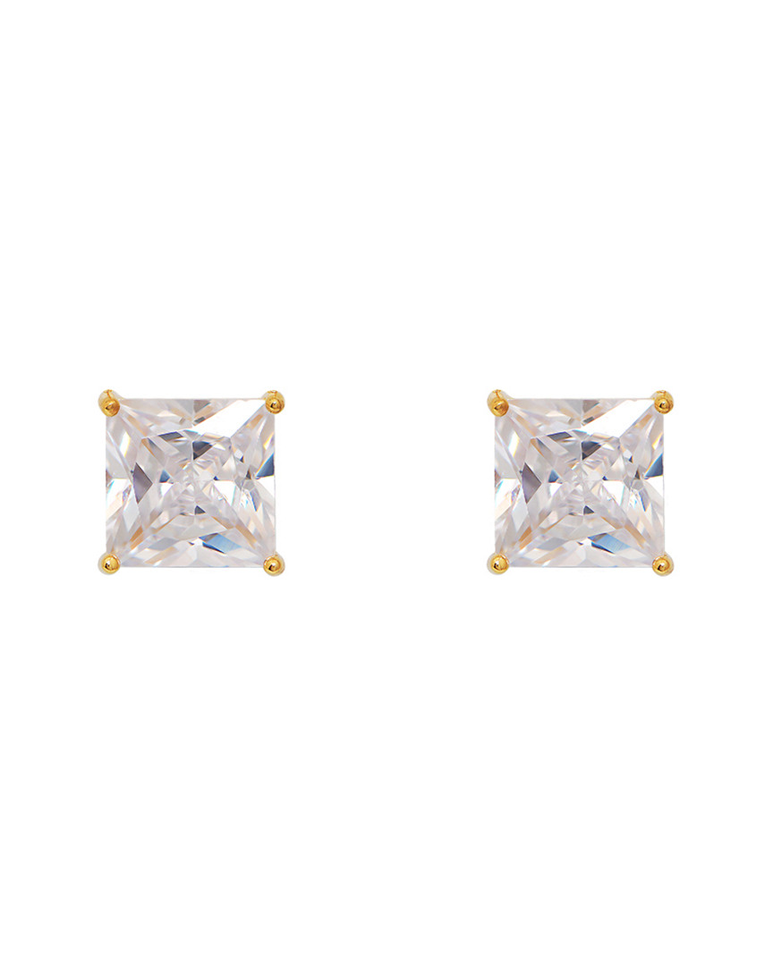 Gabi Rielle 14k Over Silver Cz Princess Cut Earrings