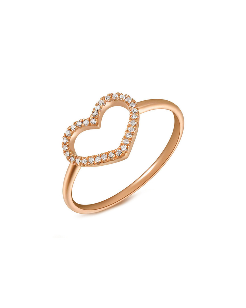 Sabrina Designs 14k Rose Gold 0.08 Ct. Tw. Diamond Open Heart Ring