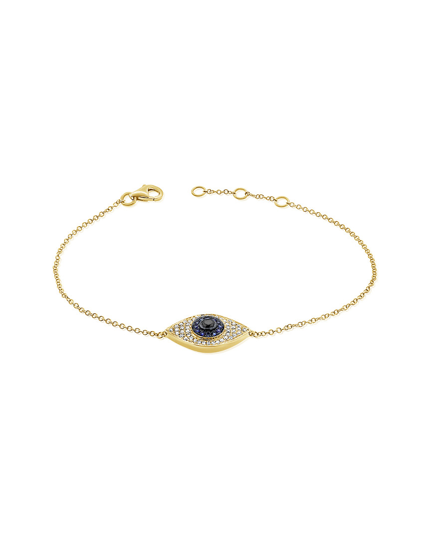 Sabrina Designs 14k 0.96 Ct. Tw. Diamond & Sapphire Evil Eye Bracelet In Gold