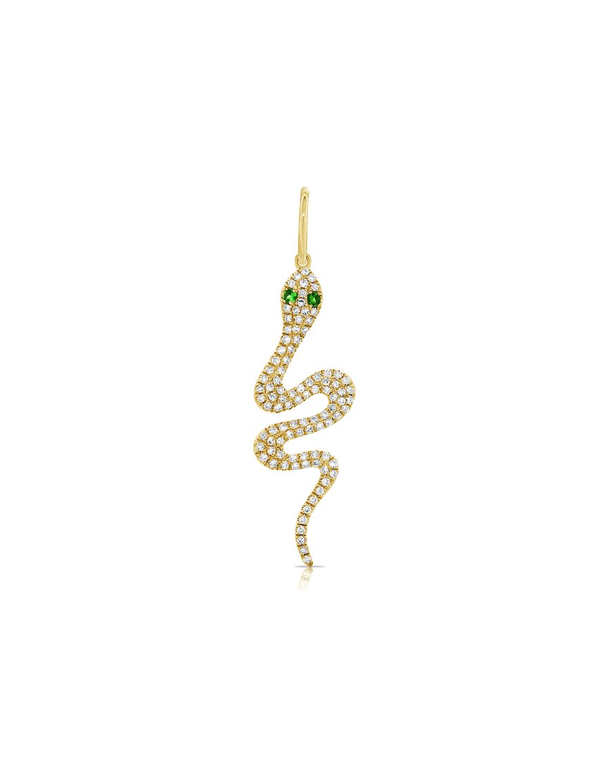 Sabrina Designs 14k 0.30 Ct. Tw. Diamond & Tsavorite Snake Pendant Necklace In Gold