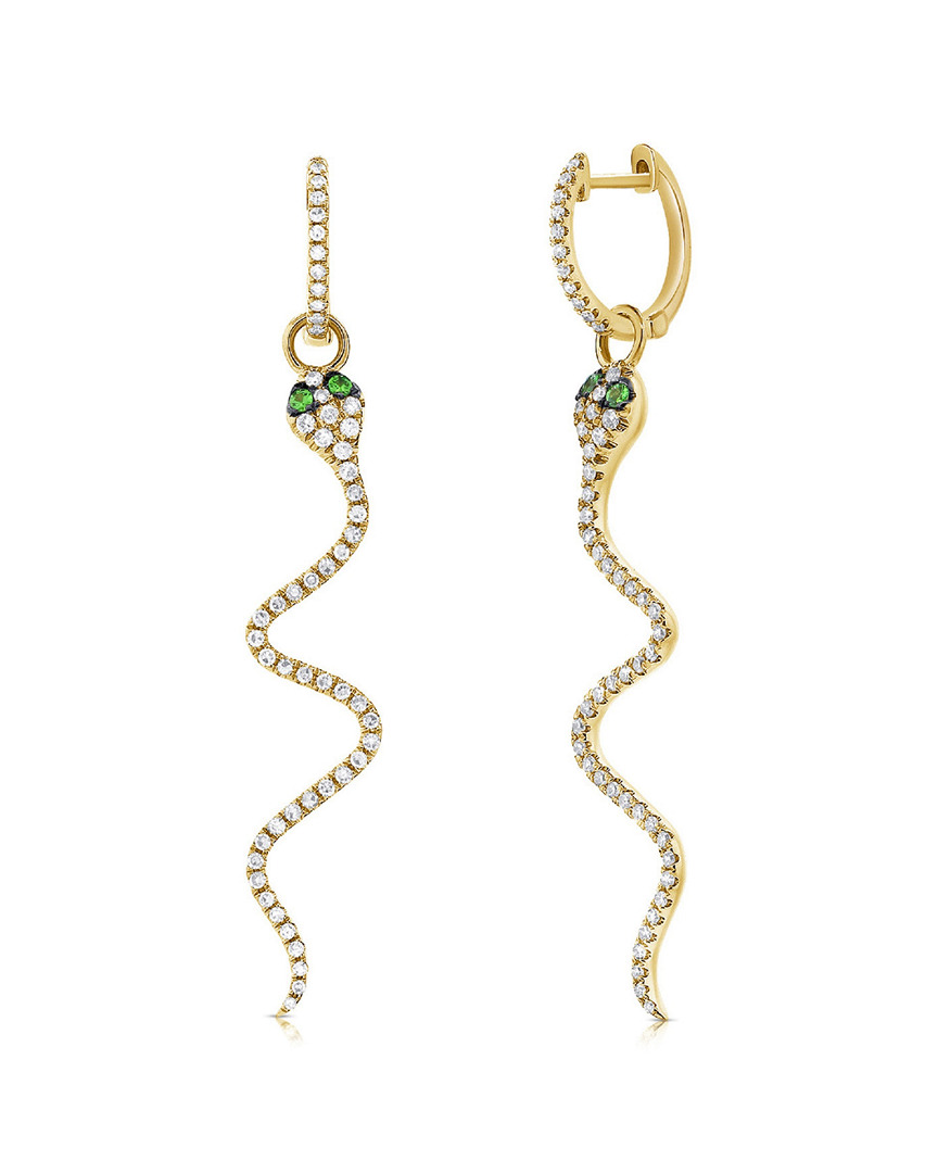 Sabrina Designs 14k 0.61 Ct. Tw. Diamond & Tsavorite Snake Dangle Earrings