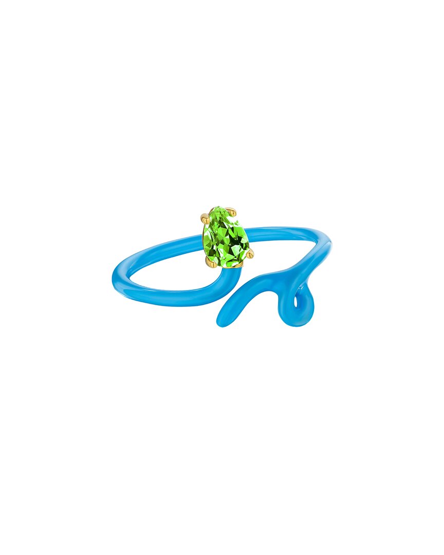 House Of Frosted Silver 0.50 Ct. Tw. Peridot Enamel Celine Ring