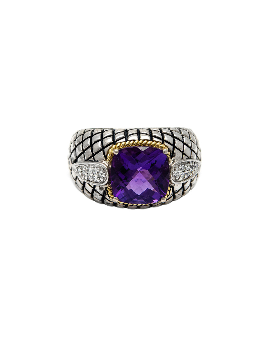 Andrea Candela Ibiza 18k & Silver 4.04 Ct. Tw. Diamond & Amethyst Ring