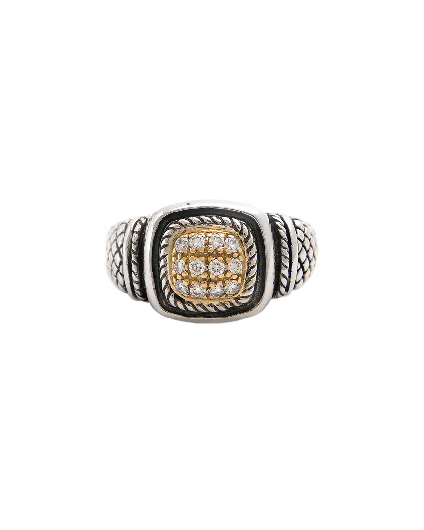 Andrea Candela Lazo 18k & Silver 0.18 Ct. Tw. Diamond Ring In Metallic
