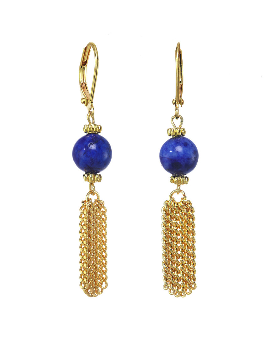 Rachel Reinhardt 14k Plated Blue Lapis Fringe Earrings
